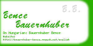 bence bauernhuber business card